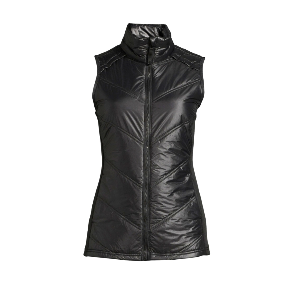 Avia NEW Mixed Media Quilted Puffer Vest - Slimming Knit Side Panels - Asst Size